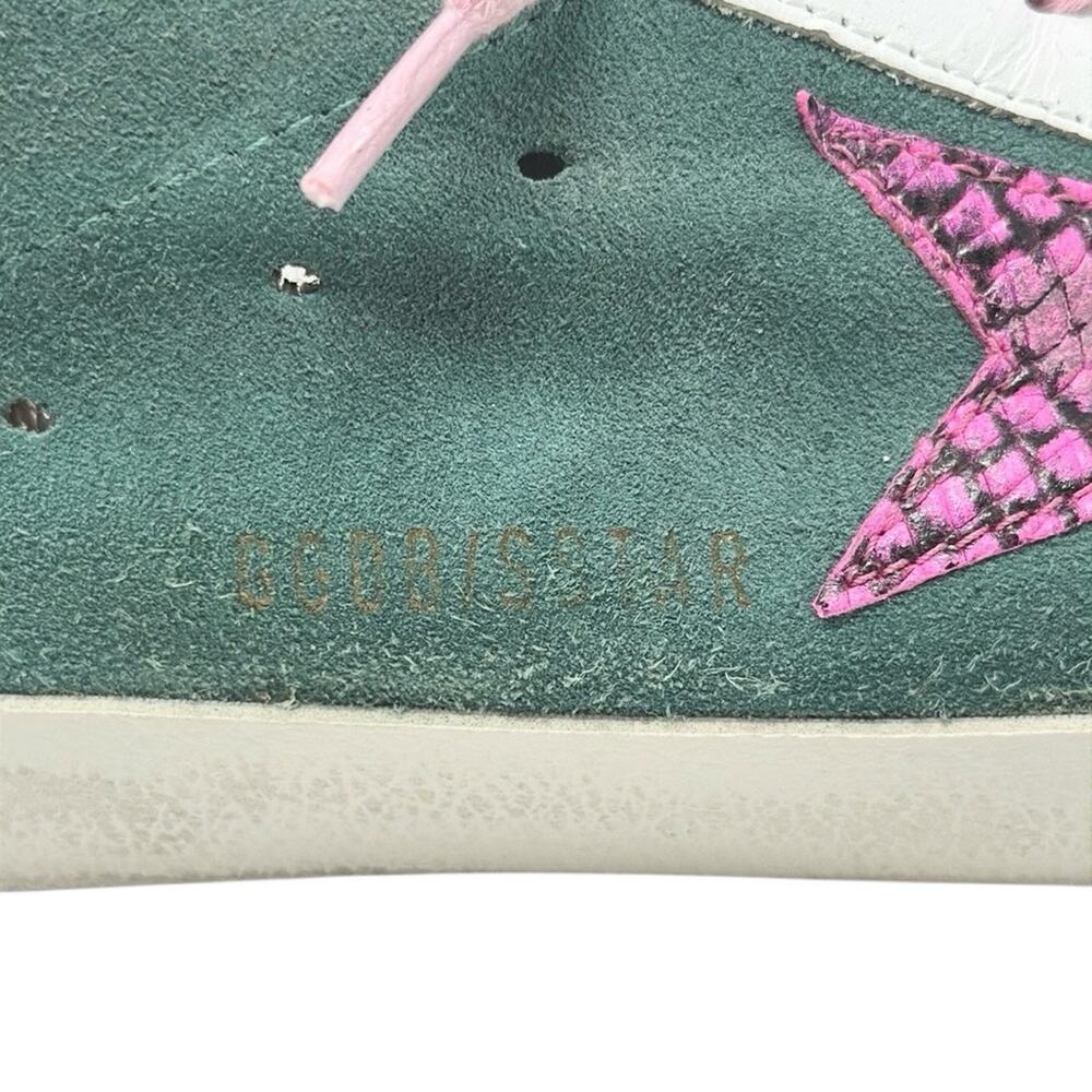 Golden Goose Superstar Leather Suede Sneakers Green White Pink Size 40 - Picture 2 of 12